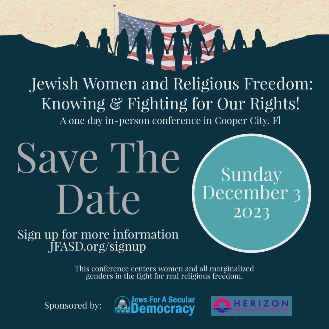 Save the Date, Jewish Women and Religious Freedom